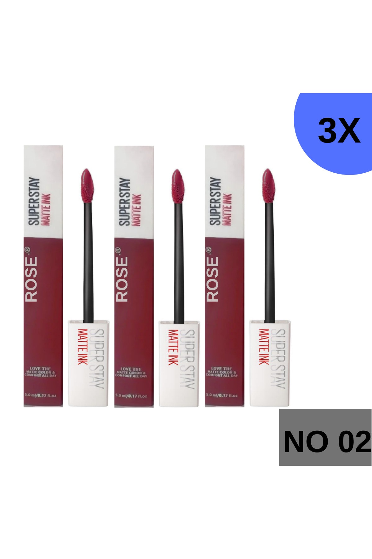 ROESIA ROSE : 24 Saat Suya Dayanıklı Dudak Boyası 3 ADET